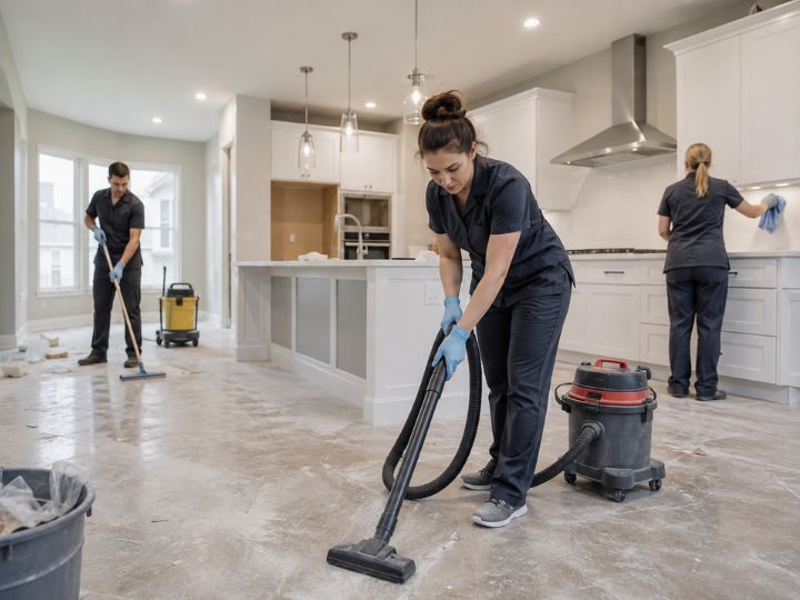 Professional Crew Cleaning a New Kitchen in winnipeg